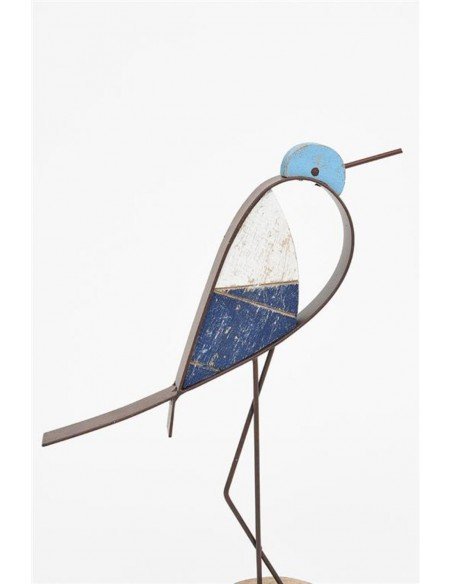 Pájaro de madera y metal Pájaro de madera y metal