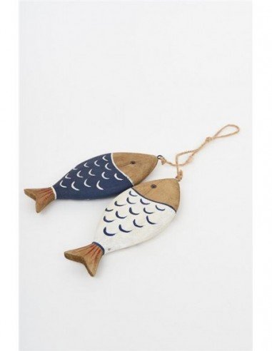 Ristra peces madera