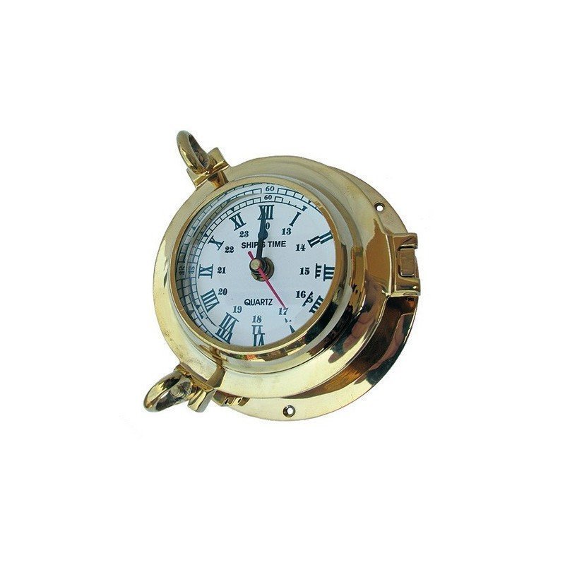RELOJ OJO DE BUEY EN LATÓN MACIZO