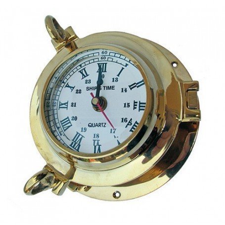 RELOJ OJO DE BUEY EN LATÓN MACIZO
