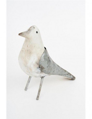 Pájaro metal blanco
