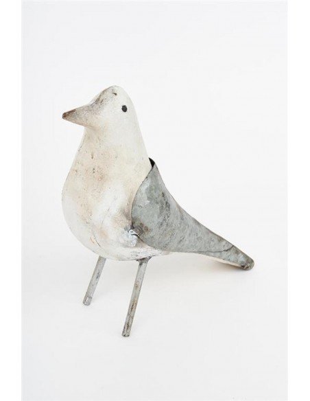 Pájaro metal blanco