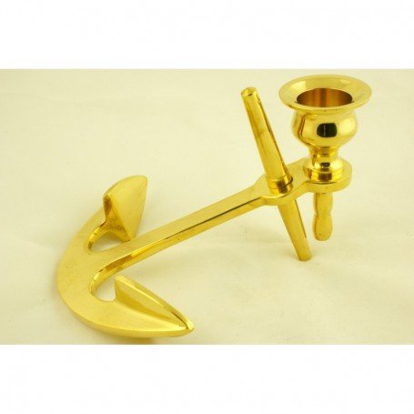 Ancla almirantazgo con candelabro  de latón