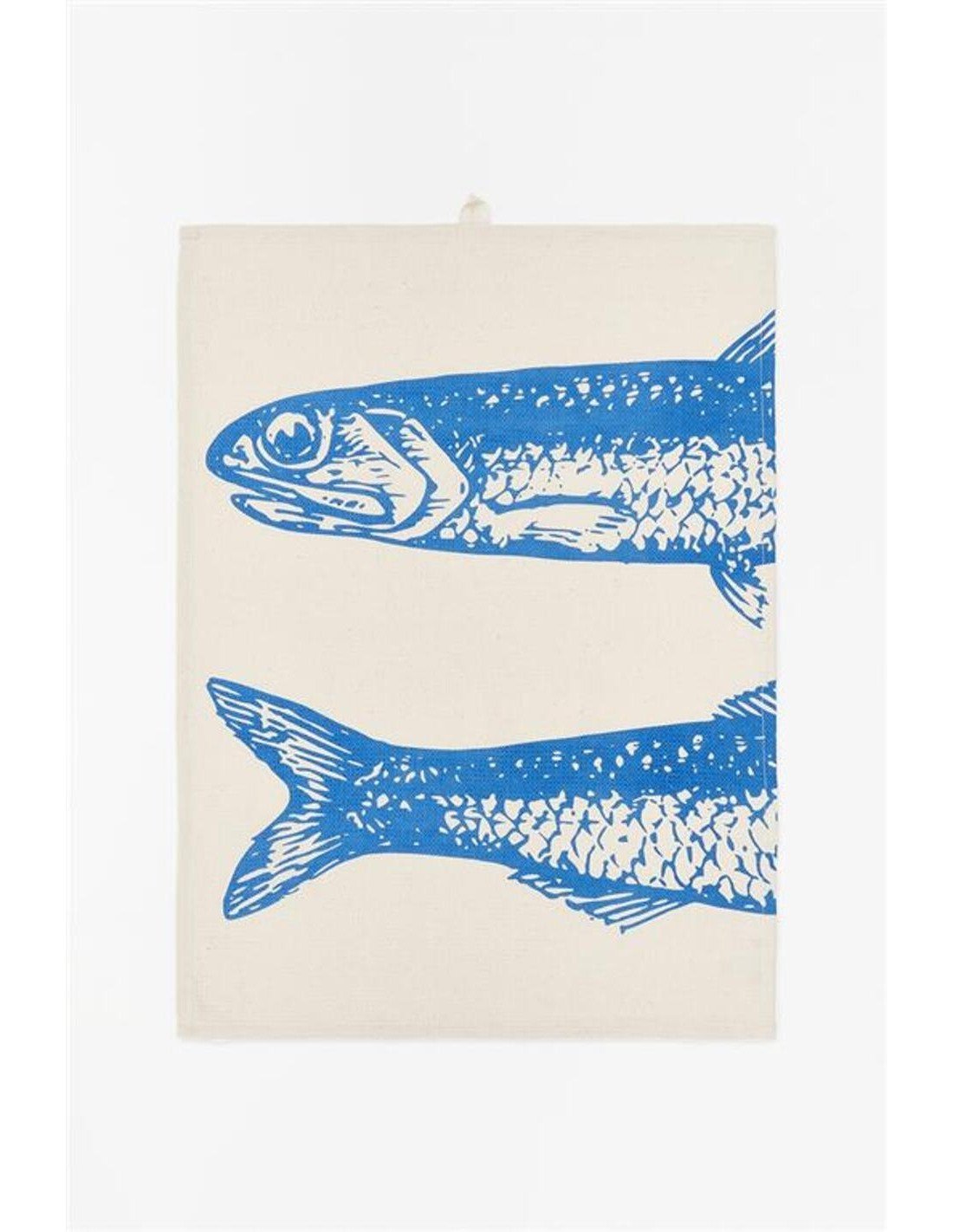 Cojín Decorativo De Sardina Náutico - 17x17 Pulgadas, Azul Y Blanco, Reversible, Hecho A Mano, Algodón