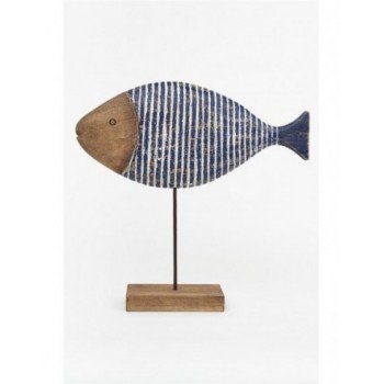 Pez decorativo madera y metal