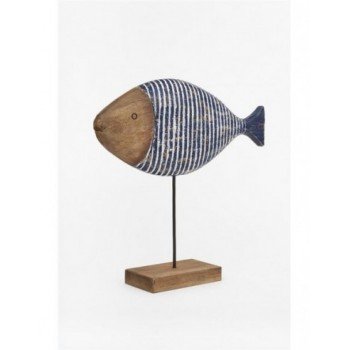 Pez decorativo madera y metal 2