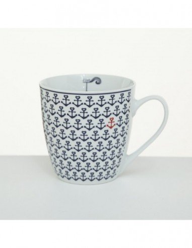 Mug cerámica ancla azul