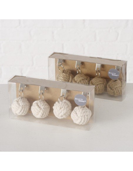 Sujeta mantel crema y beige