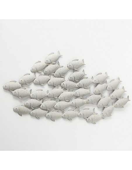 Mural de peces blanco mate