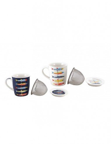 Taza marina infusiones peces coloridos 