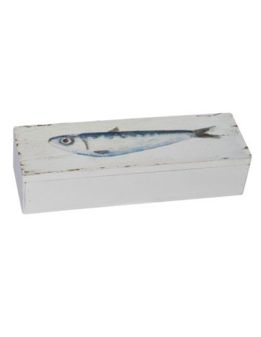 Caja madera diseño sardina