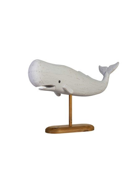 Ballena blanca de madera lateral
