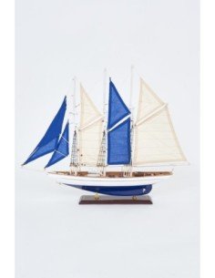 Velero de 3 mástiles azulinos