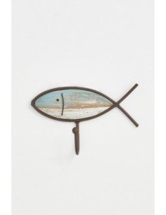 Perchero madera/metal pescadito