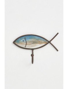 Perchero madera/metal pescadito 2