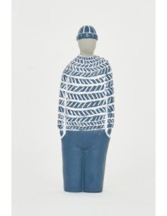 Figura de marinero traje azul cemento