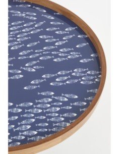 Mesa de centro grande azul peces 2