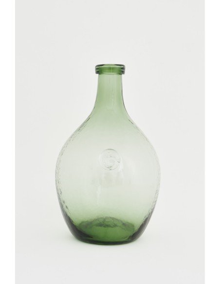 Botella cristal verde sello ancla