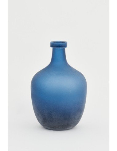 Botella vintage cristal azul 
