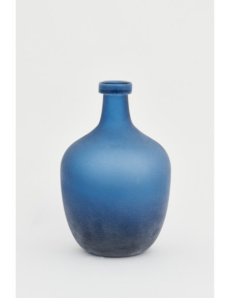 Botella vintage cristal azul 