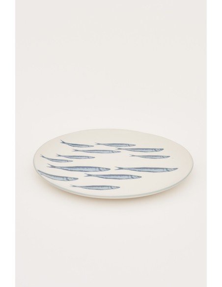Plato banco de peces plano