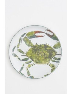 Plato grande cangrejo verde