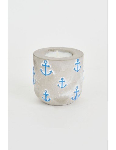 Portavelas de cemento diseño de ancla