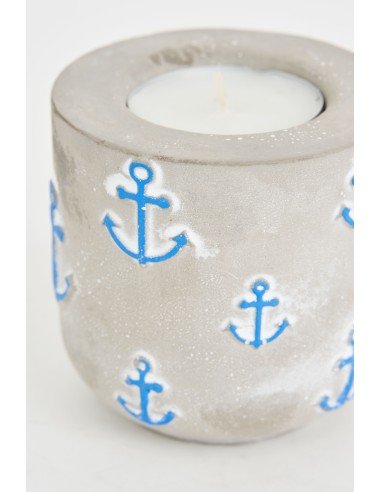 Portavelas de cemento diseño de ancla