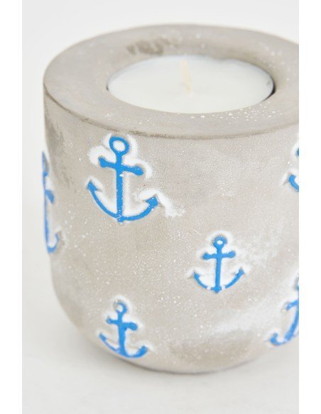 Portavelas de cemento diseño de ancla