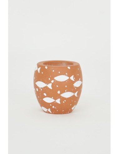 Portavelas de peces marrón