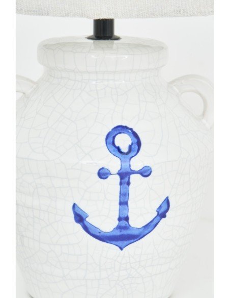 Lámpara terracota ancla azul