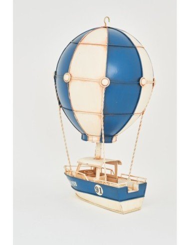 Globo metal azulino con barca