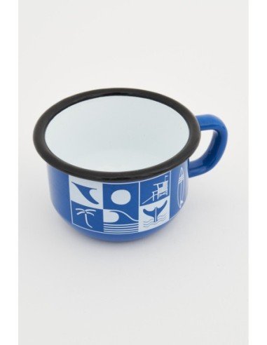 Taza metal azul