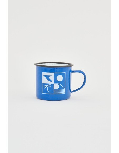 Taza azulina de metal