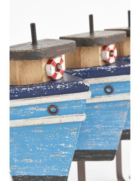 Percheros barco de madera