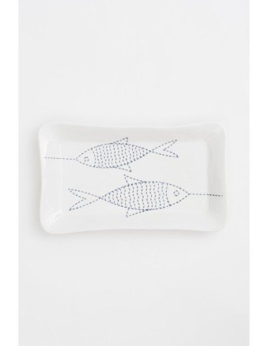 Plato rectangular de peces