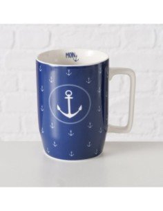 Mug marino diseño anclas 2