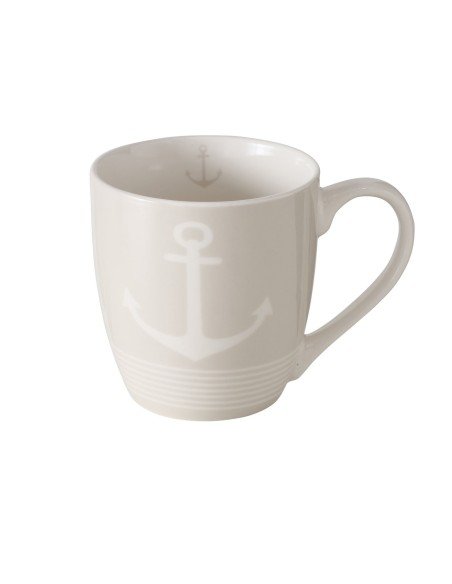 Mug beige diseño ancla