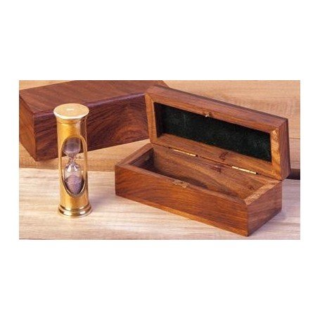 Reloj de arena náutico en caja de madera