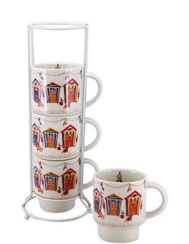 Mug casitas de playa 4und. 