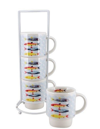 Set 4 tazas de peces largos