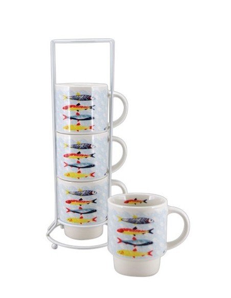 Set 4 tazas de peces largos