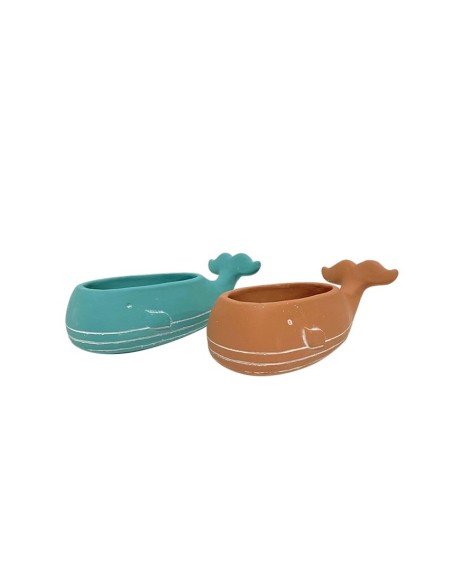 Macetero figura de ballena 