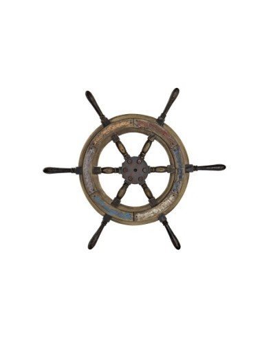 Timón decorativo de madera y metal 