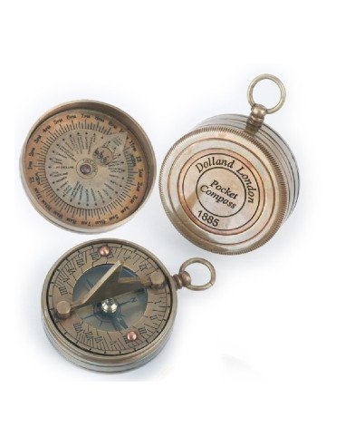 reloj solar con brújula náutica de bolsillo