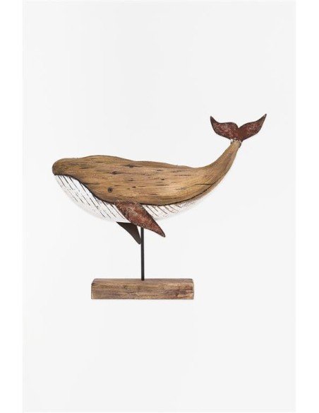 Ballena marina de madera 