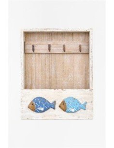 Portallaves de madera figura de peces 