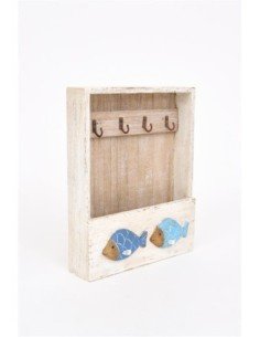 Portallaves de madera figura de peces  2