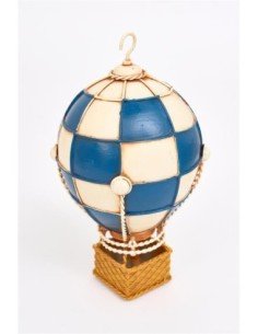 Globo de cuadros azul y blanco  2