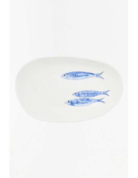 Plato ovalado diseño de peces 